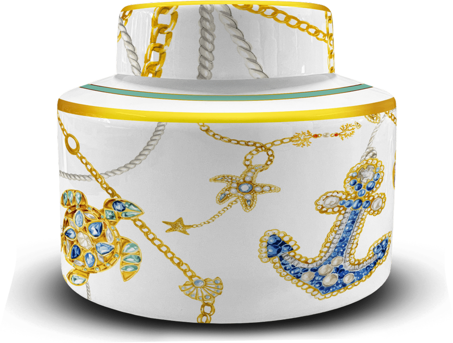 Baci Milano Potiche vaso elegante in porcellana “Portofino”