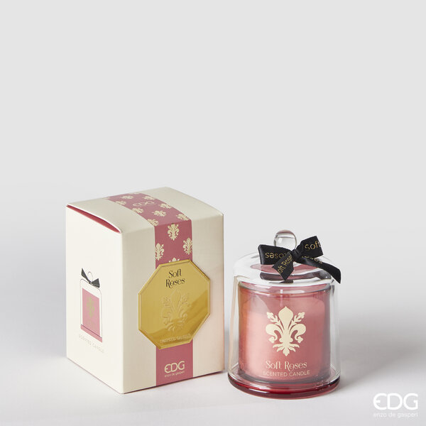 EDG – Candela Profumata GOLDLILY H 13 con cupola vetro Enzo De Gasperi soft roses